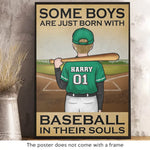 Baseball In Their Souls - Personalized Custom Vertical Poster - Gift For Kids, Baseball Players, Baseball Fans