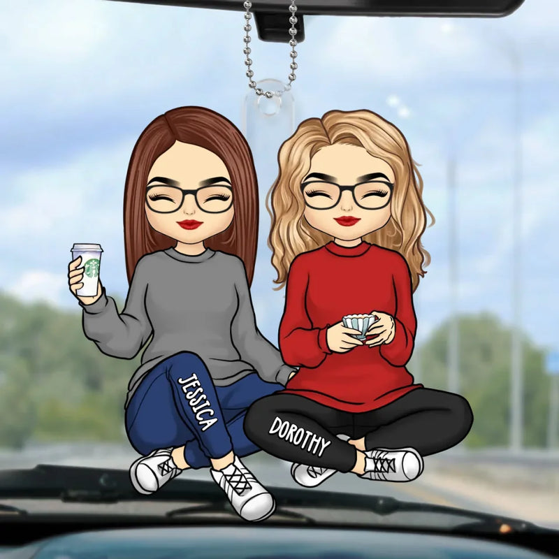 Forever Grateful For You - Bestie Personalized Custom Car Ornament - Acrylic Custom Shaped - Gift For Best Friends, BFF, Sisters