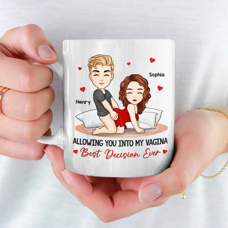 With You, My Heart Is Full - Couple Personalized Custom Mug - Gift For Husband Wife, Anniversary