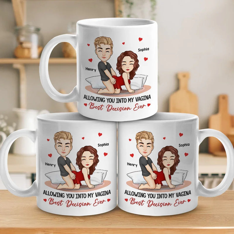 With You, My Heart Is Full - Couple Personalized Custom Mug - Gift For Husband Wife, Anniversary