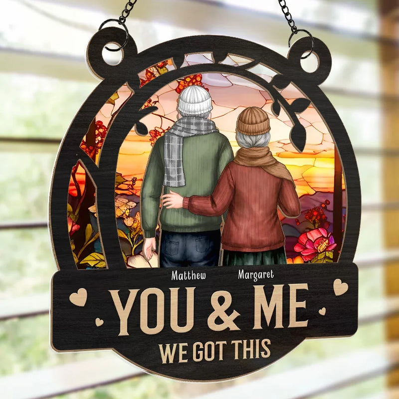 You And Me Together Forever - Couple Personalized Window Hanging Suncatcher Ornament - Gift For Husband Wife, Anniversary