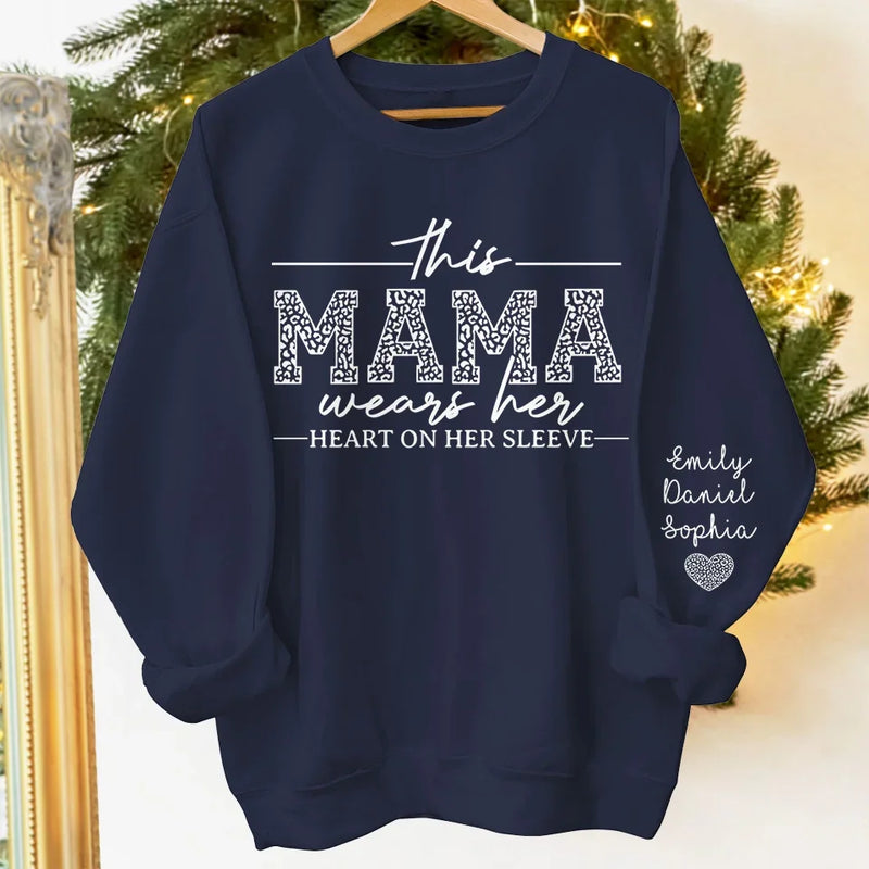 Carrying Love In Every Gesture - Family Personalized Custom Unisex Sweatshirt, Hoodie With Design On Sleeve - Gift For Mom, Grandma