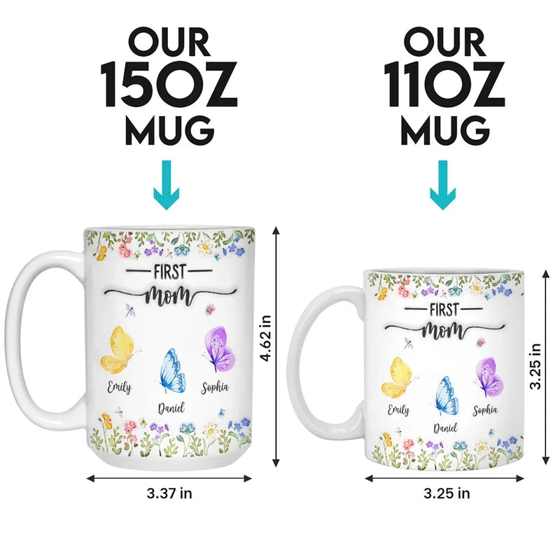 Like Butterflies, Their Love Transcends Generations - Family Personalized Custom 3D Inflated Effect Printed Mug - Gift For Mom, Grandma
