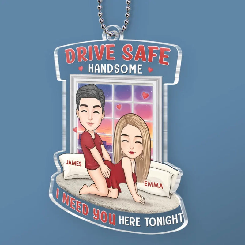 Road Trippin - Couple Personalized Custom Car Ornament - Acrylic Custom Shaped - Gift For Husband Wife, Anniversary