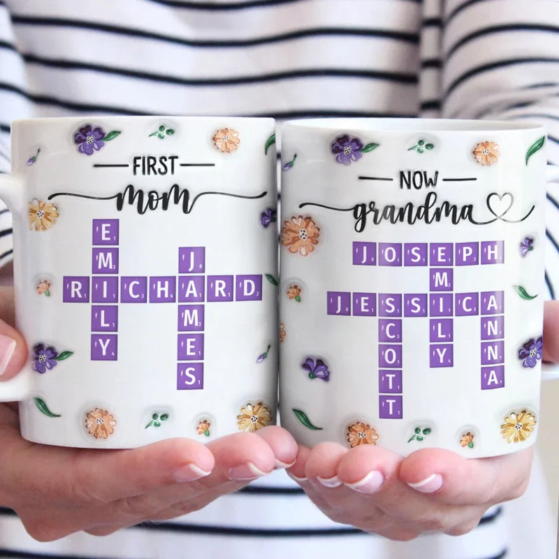 Through Generations, Love Is The Thread That Binds Us - Family Personalized Custom 3D Inflated Effect Printed Mug - Gift For Mom, Grandma