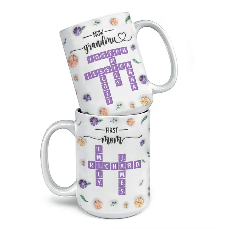 Through Generations, Love Is The Thread That Binds Us - Family Personalized Custom 3D Inflated Effect Printed Mug - Gift For Mom, Grandma