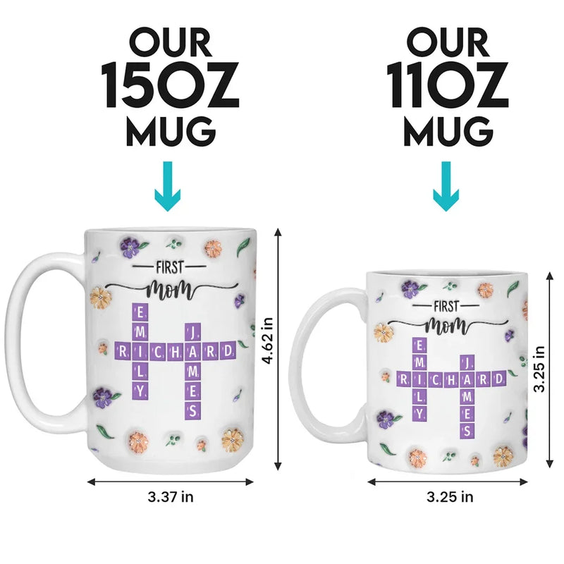 Through Generations, Love Is The Thread That Binds Us - Family Personalized Custom 3D Inflated Effect Printed Mug - Gift For Mom, Grandma