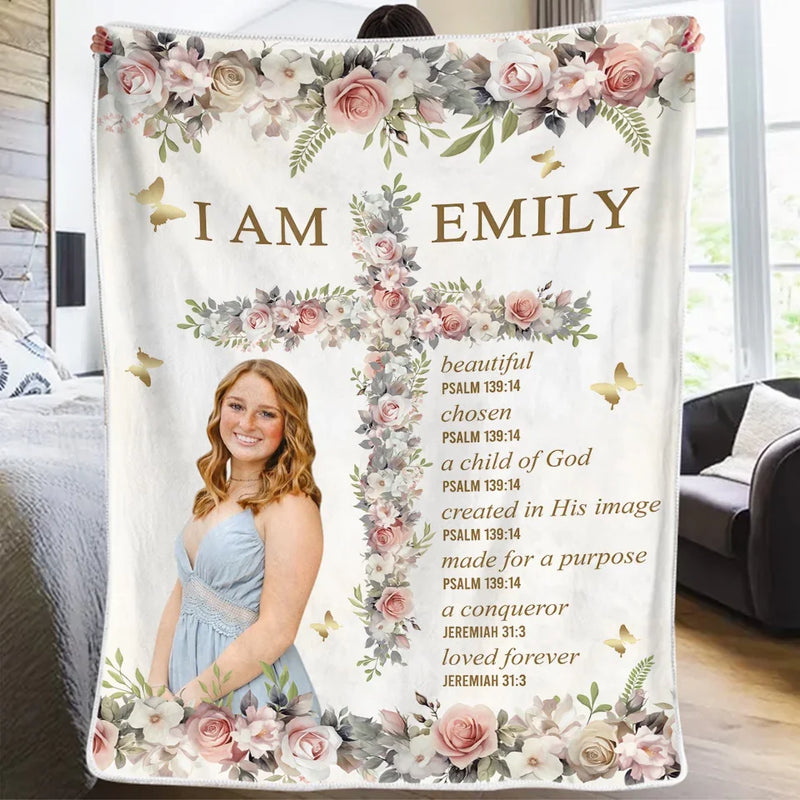 Custom Photo I Am A Child Of God Self-Love - Affirmation Personalized Custom Blanket - Gift For Yourself