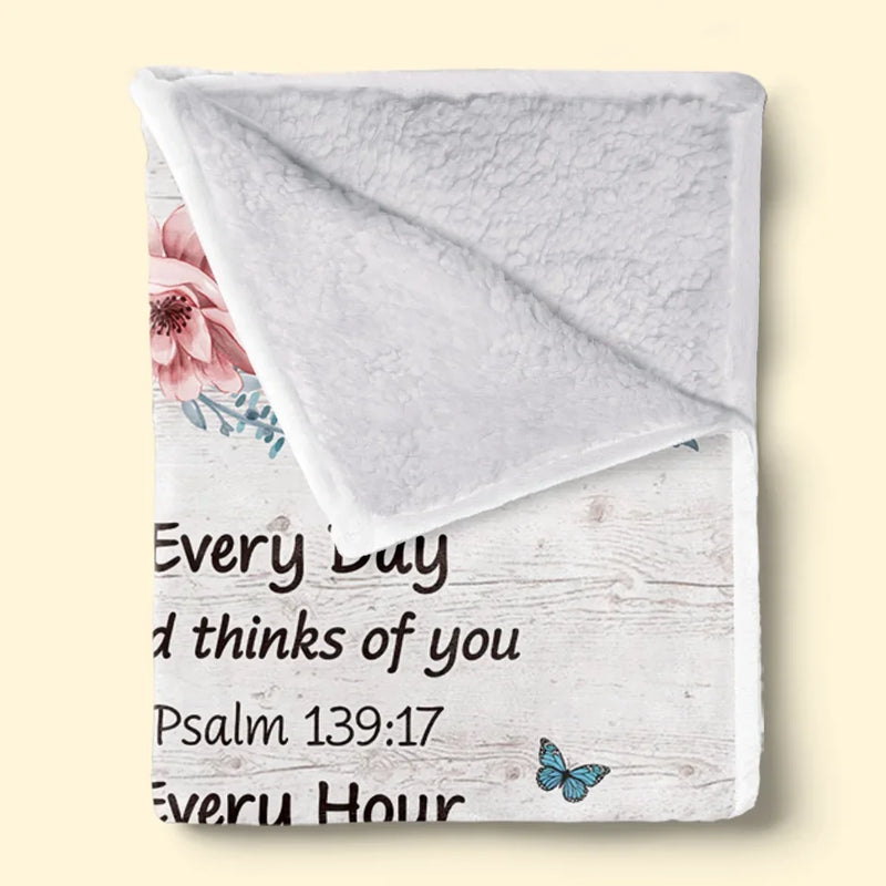 Every Day God Thinks Of You Self-Love Affirmations - Friend Personalized Custom Blanket - Gift For Best Friends, Family Members, Coworkers, Yourself