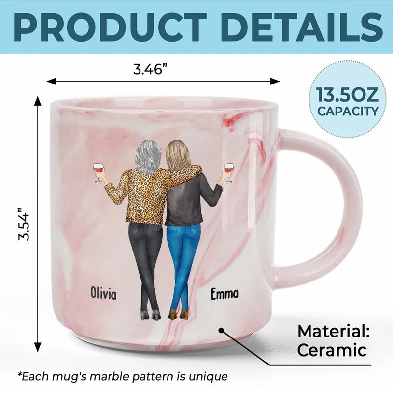 Thank You For Being My Unbiological Sister - Bestie Personalized Custom Marble Mug - Gift For Best Friends, BFF, Sisters