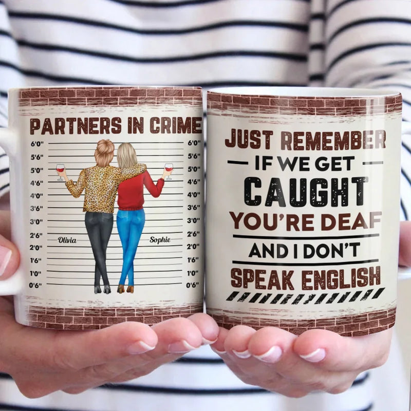 Partners In Mischief - Bestie Personalized Custom Mug - Gift For Best Friends, BFF, Sisters