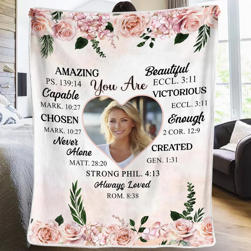 Custom Photo You Are Never Alone - Affirmation Personalized Custom Blanket - Gift For Yourself