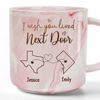 Far Apart, But Close At Heart - Bestie Personalized Custom Marble Mug - Gift For Best Friends, BFF, Sisters