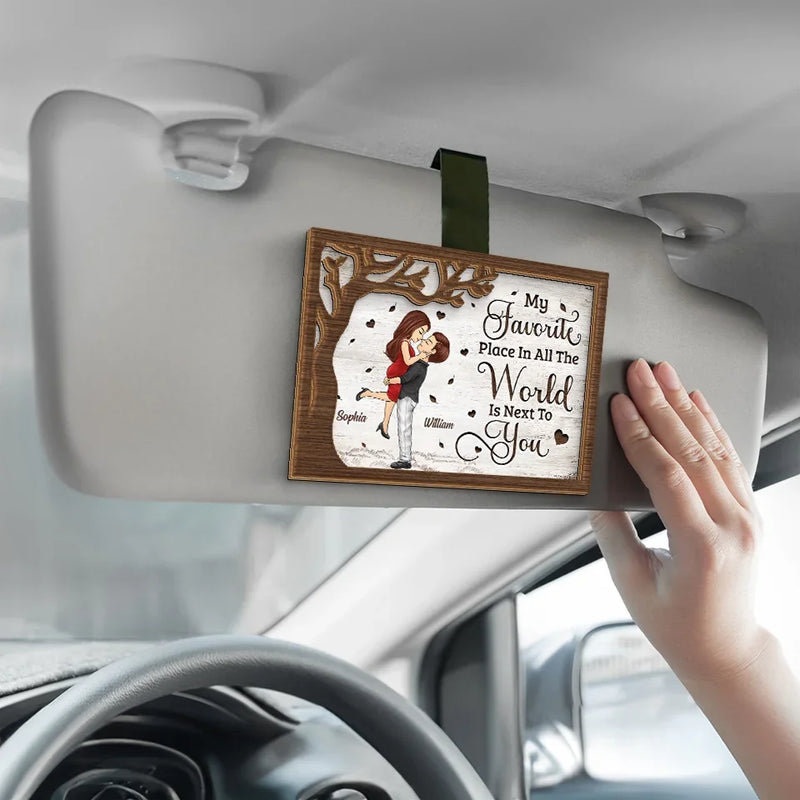 You Are My Sunshine On The Cloudiest Days - Couple Personalized Custom Car Visor Clip - Gift For Husband Wife, Anniversary