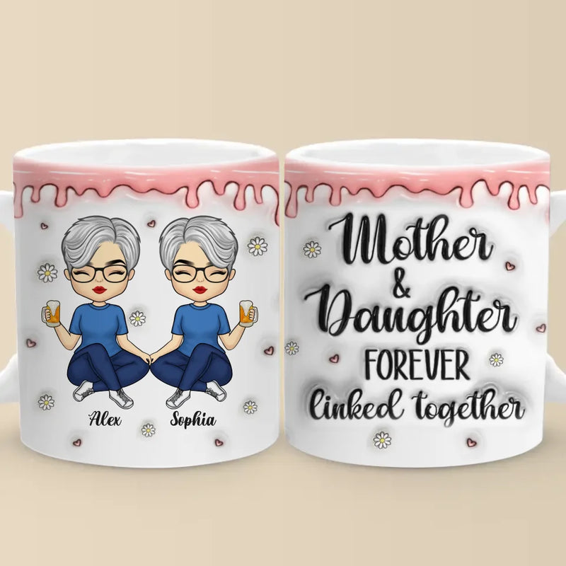Sips And Secrets With Mom - Family Personalized Custom 3D Inflated Effect Printed Mug - Gift For Mom, Daughter