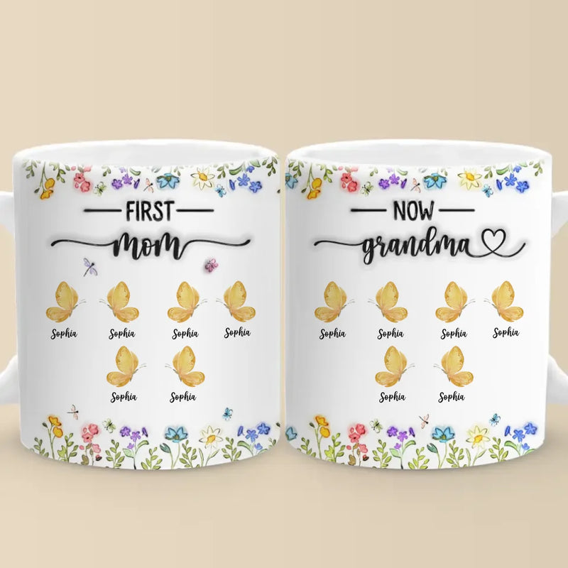 Like Butterflies, Their Love Transcends Generations - Family Personalized Custom 3D Inflated Effect Printed Mug - Gift For Mom, Grandma