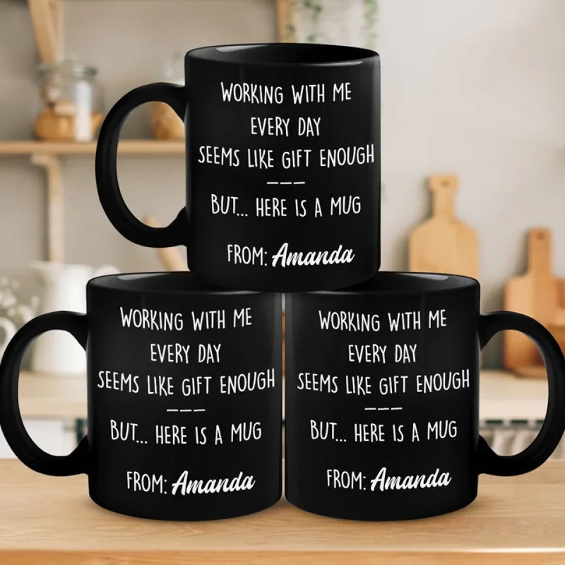 Work It Harder, Make It Better - Coworker Personalized Custom Black Mug - Gift For Coworkers, Work Friends, Colleagues