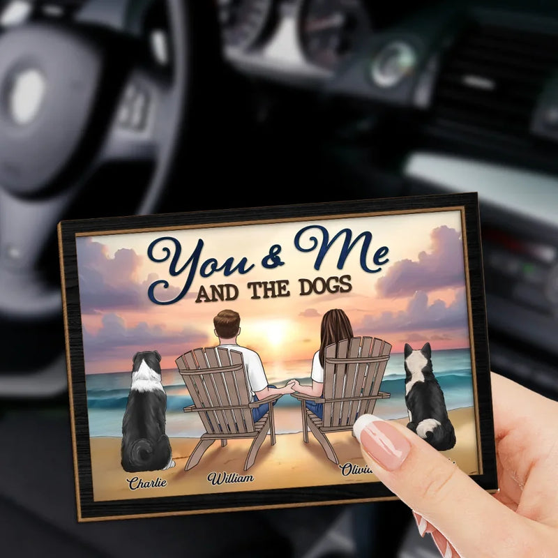 Home Is Wherever I’m With You And Our Furry Friend - Dog & Cat Personalized Custom Car Visor Clip - Gift For Couples, Pet Owners, Pet Lovers