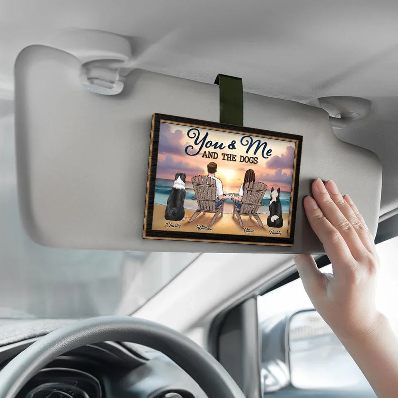 Home Is Wherever I’m With You And Our Furry Friend - Dog & Cat Personalized Custom Car Visor Clip - Gift For Couples, Pet Owners, Pet Lovers