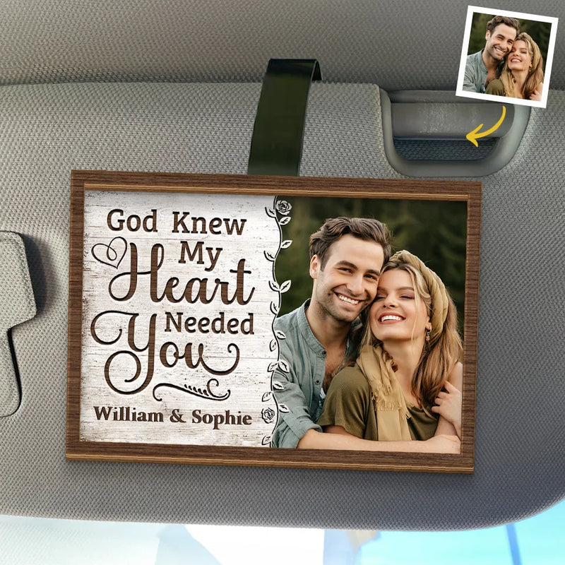 Custom Photo With You, I Am Whole - Couple Personalized Custom Car Visor Clip - Gift For Husband Wife, Anniversary