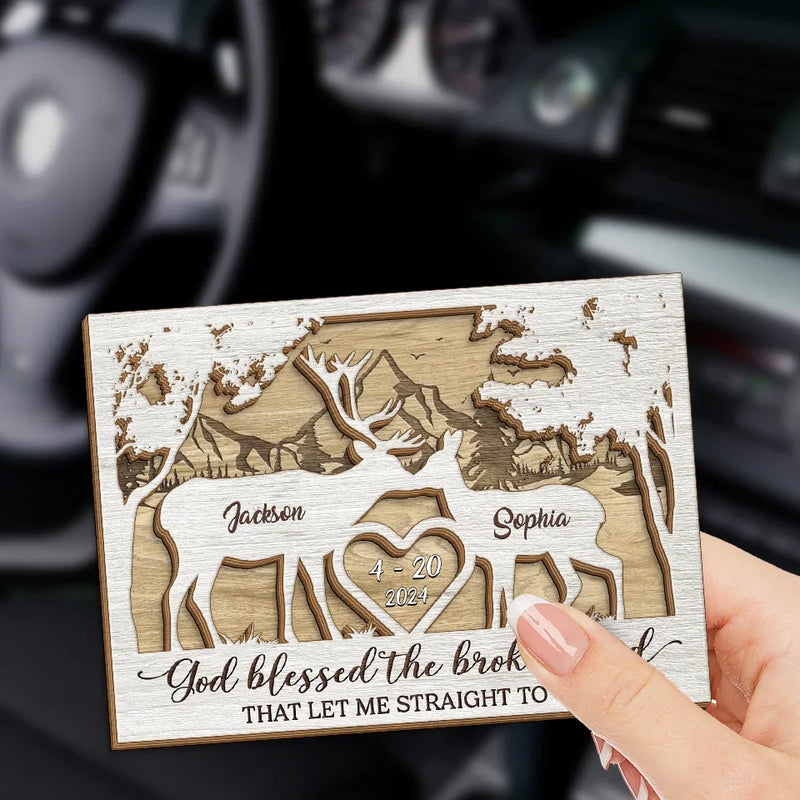 With You, Every Path Feels Like A Forest Of Love - Couple Personalized Custom Car Visor Clip - Gift For Husband Wife, Anniversary