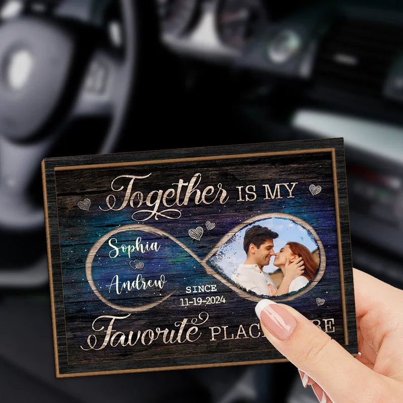 Custom Photo From The First Moment To Forever, I’m Yours	- Couple Personalized Custom Car Visor Clip - Gift For Husband Wife, Anniversary