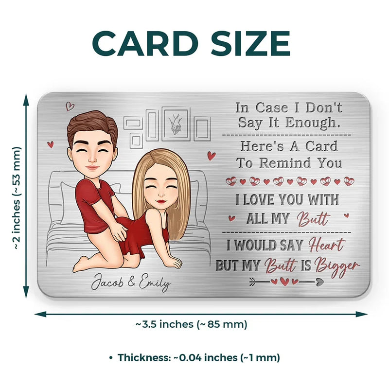 Thanks For Loving All Of Me - Couple Personalized Custom Aluminum Wallet Card - Gift For Husband Wife, Anniversary