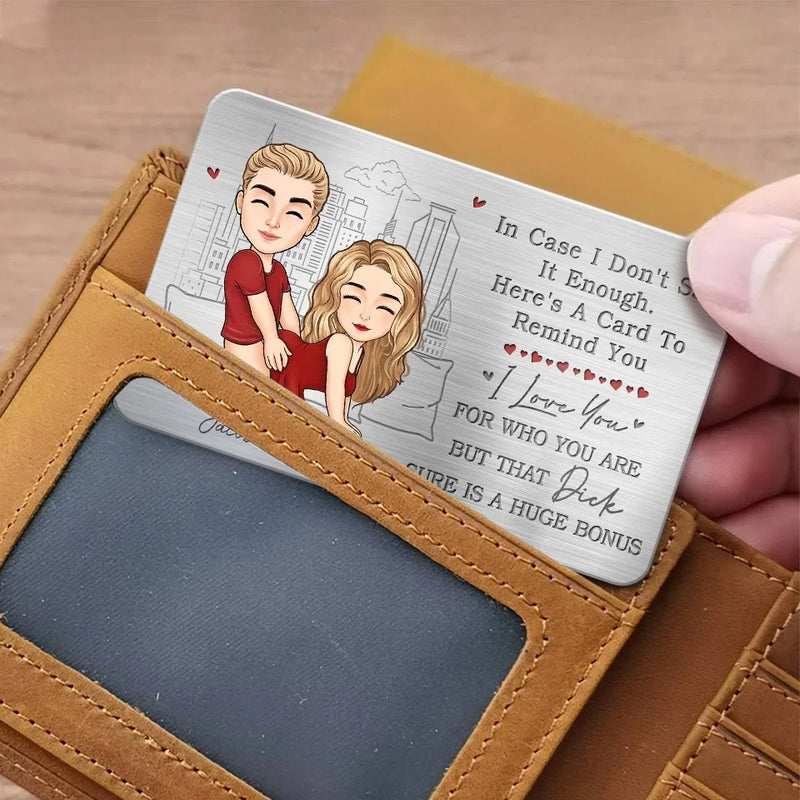 Like Rain, I Fell For You - Couple Personalized Custom Aluminum Wallet Card - Gift For Husband Wife, Anniversary