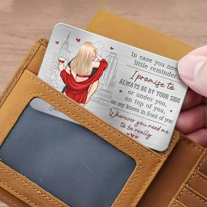 My Partner In Wine - Couple Personalized Custom Aluminum Wallet Card - Gift For Husband Wife, Anniversary
