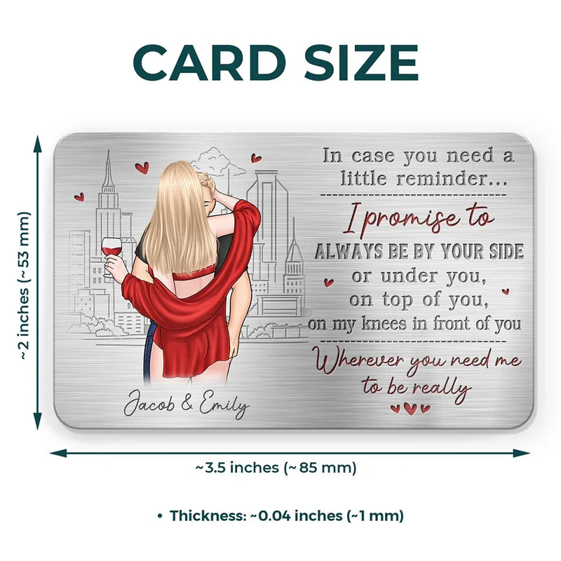 My Partner In Wine - Couple Personalized Custom Aluminum Wallet Card - Gift For Husband Wife, Anniversary