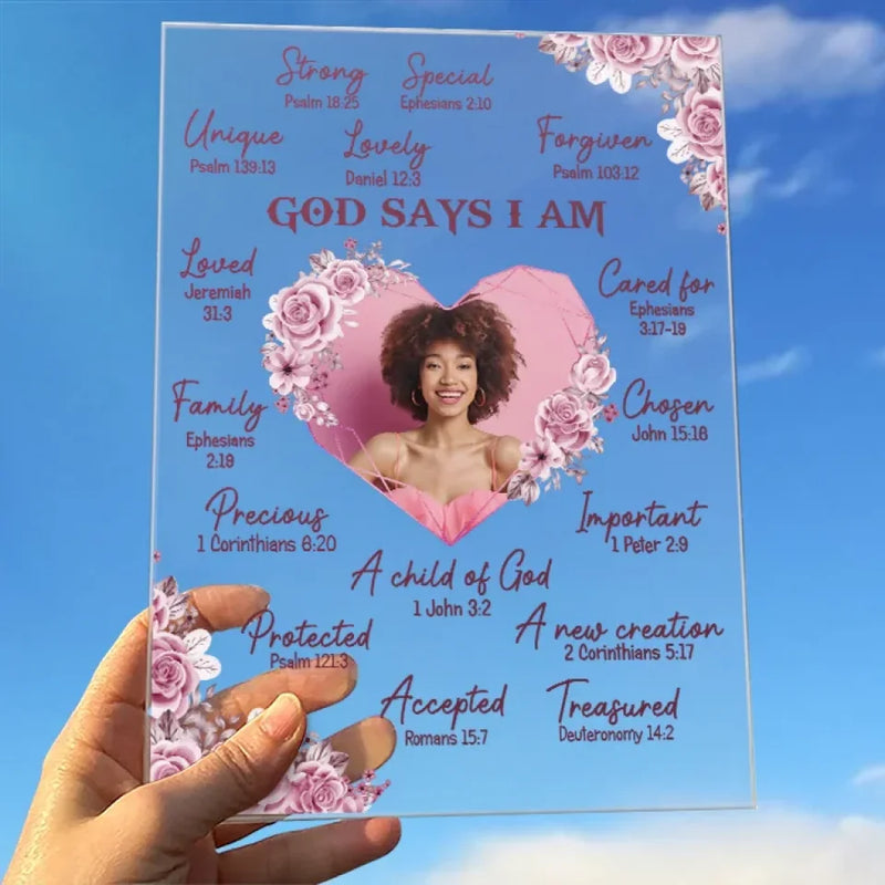 Custom Photo A New Creation Of God Self-Love - Affirmation Personalized Custom Rectangle Shaped Acrylic Plaque - Gift For Yourself