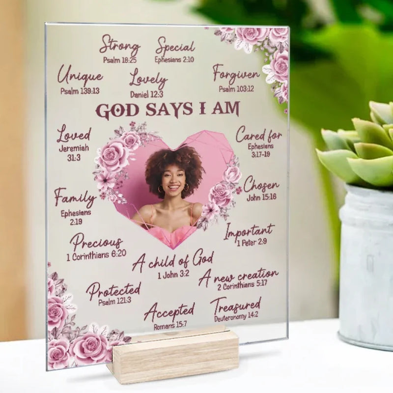 Custom Photo A New Creation Of God Self-Love - Affirmation Personalized Custom Rectangle Shaped Acrylic Plaque - Gift For Yourself