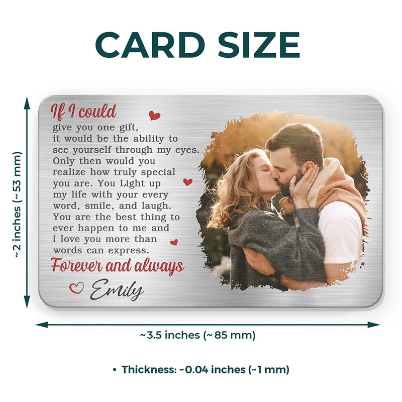 Custom Photo Forever And Always Starts Here - Couple Personalized Custom Aluminum Wallet Card - Gift For Husband Wife, Anniversary