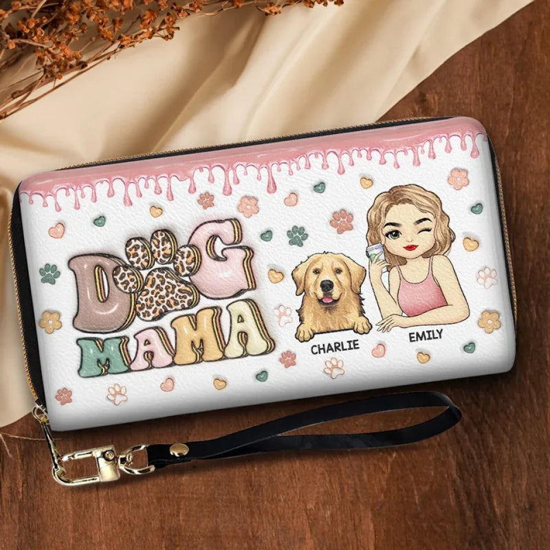 Unconditional Love Comes With Four Paws - Dog & Cat Personalized Custom 3D Inflated Effect Printed Leather Long Wallet -  Gift For Pet Owners, Pet Lovers