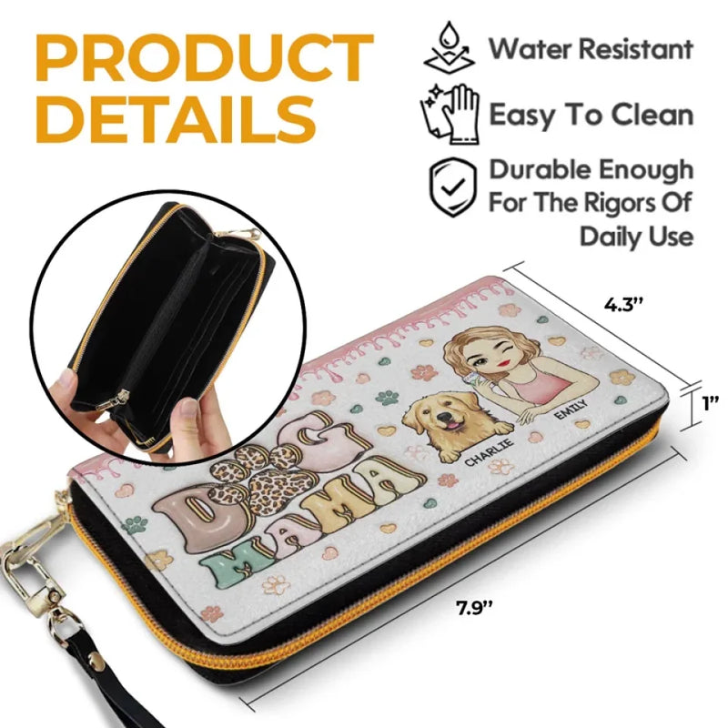 Unconditional Love Comes With Four Paws - Dog & Cat Personalized Custom 3D Inflated Effect Printed Leather Long Wallet -  Gift For Pet Owners, Pet Lovers