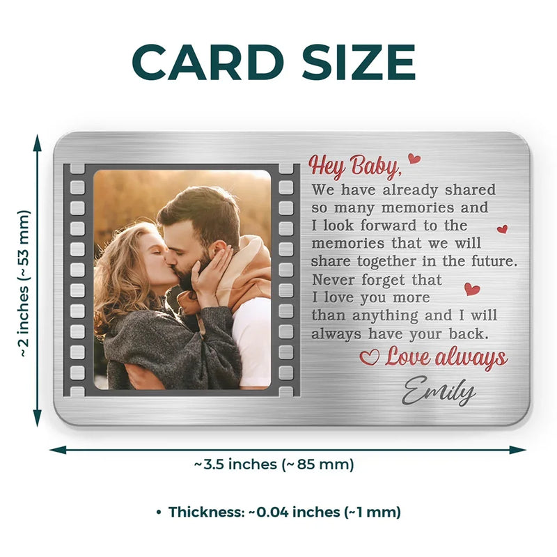Custom Photo I Love You More Than Anything - Couple Personalized Custom Aluminum Wallet Card - Gift For Husband Wife, Anniversary