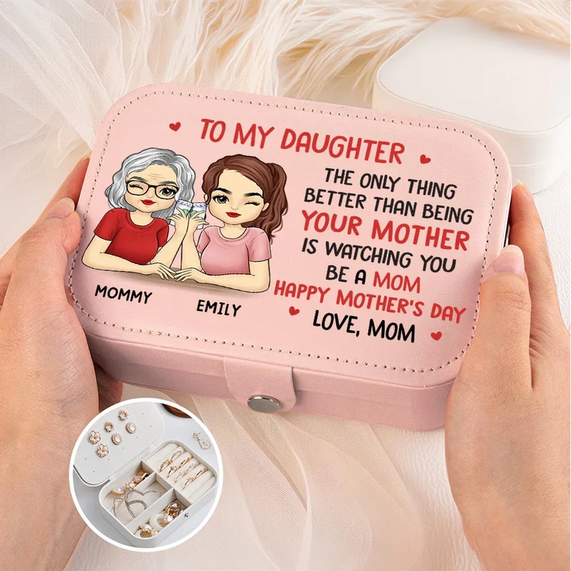 Nothing Compares To Seeing You Shine As A Mom - Family Personalized Custom Jewelry Case - Gift For Mom, Grandma