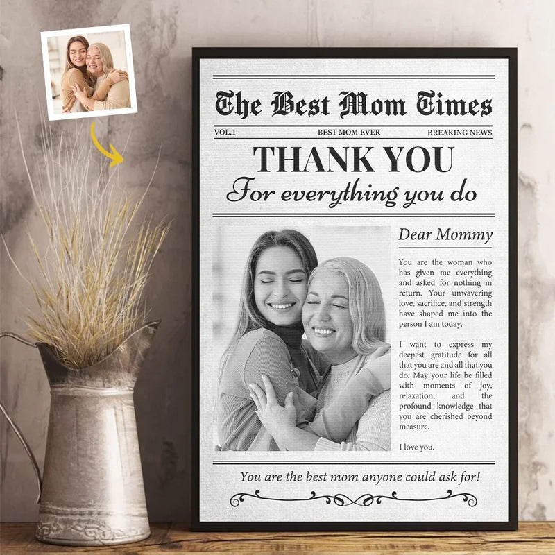Custom Photo A Mother’s Love Is My Greatest Blessing - Family Personalized Custom Vertical Poster - Gift For Mom