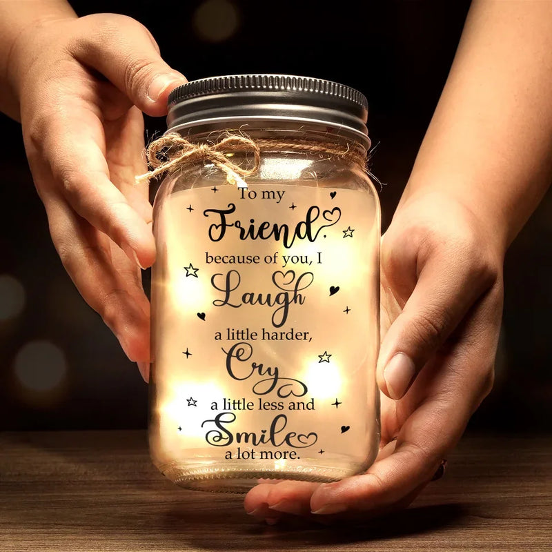Always Better Together - Bestie Personalized Custom Mason Jar Light - Gift For Best Friends, BFF, Sisters