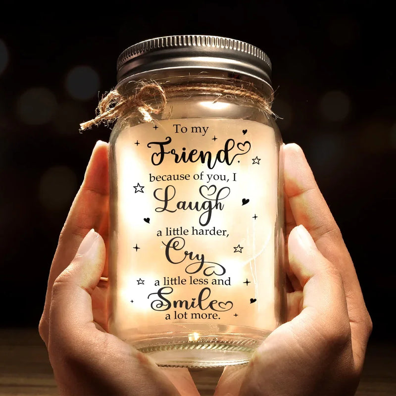 Always Better Together - Bestie Personalized Custom Mason Jar Light - Gift For Best Friends, BFF, Sisters