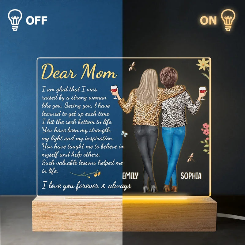 I Love You Forever And Always - Family Personalized Custom Shaped 3D LED Light - Gift For Mom, Daughter