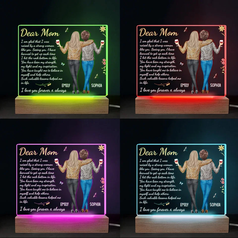 I Love You Forever And Always - Family Personalized Custom Shaped 3D LED Light - Gift For Mom, Daughter