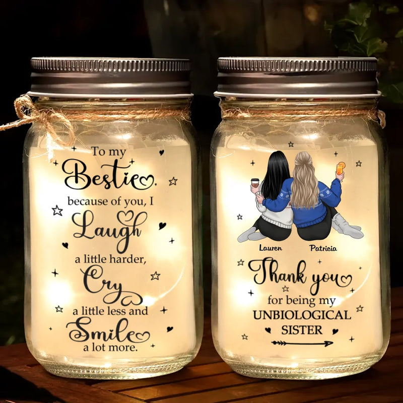 Always Better Together - Bestie Personalized Custom Mason Jar Light - Gift For Best Friends, BFF, Sisters