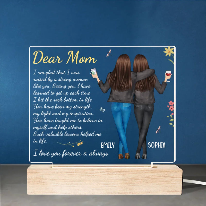 I Love You Forever And Always - Family Personalized Custom Shaped 3D LED Light - Gift For Mom, Daughter