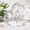 These Hands Hold My Whole World - Family Personalized Custom Heart Shaped Acrylic Plaque - Gift For Mom, Grandma