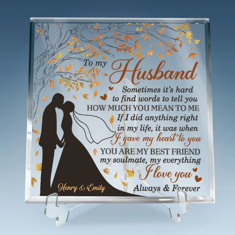 Never Forget That I Love You - Couple Personalized Custom Square Shaped Acrylic Plaque - Gift For Husband Wife, Anniversary
