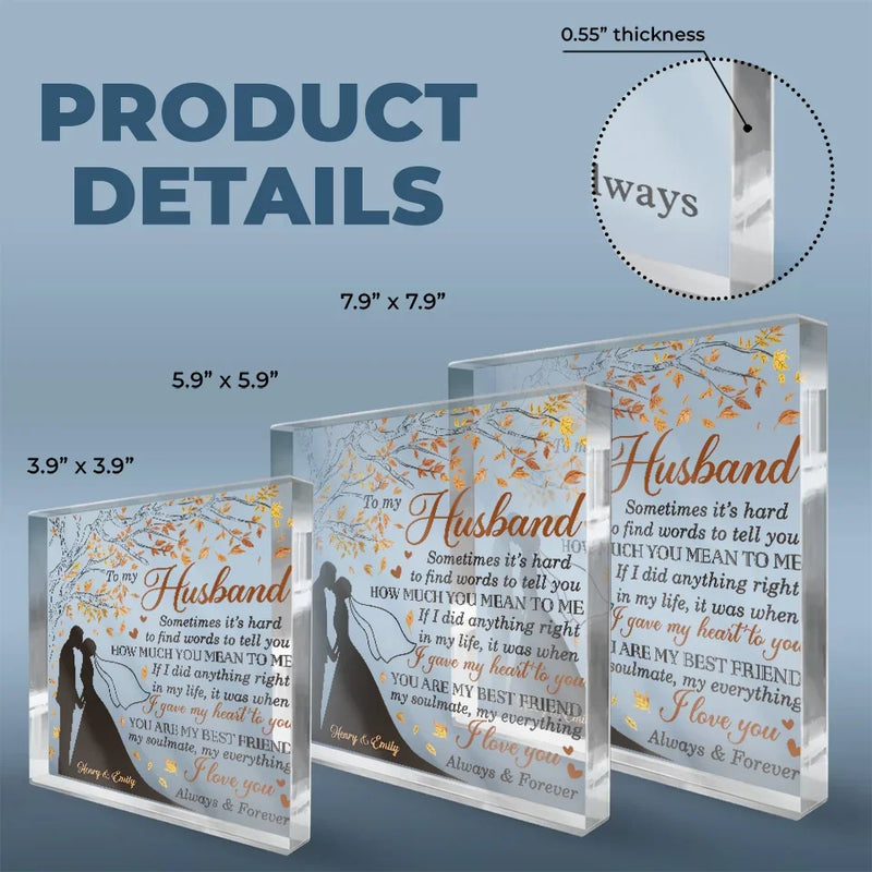 Never Forget That I Love You - Couple Personalized Custom Square Shaped Acrylic Plaque - Gift For Husband Wife, Anniversary