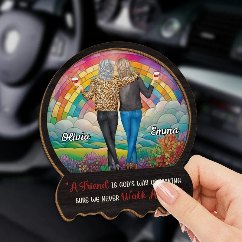 Friends Make Life Brighter And Hearts Lighter - Bestie Personalized Custom Car Visor Clip - Gift For Best Friends, BFF, Sisters