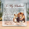 Our Love Is Fierce, Like A Lion’s Heart - Couple Personalized Custom Square Shaped Acrylic Plaque - Gift For Husband Wife, Anniversary