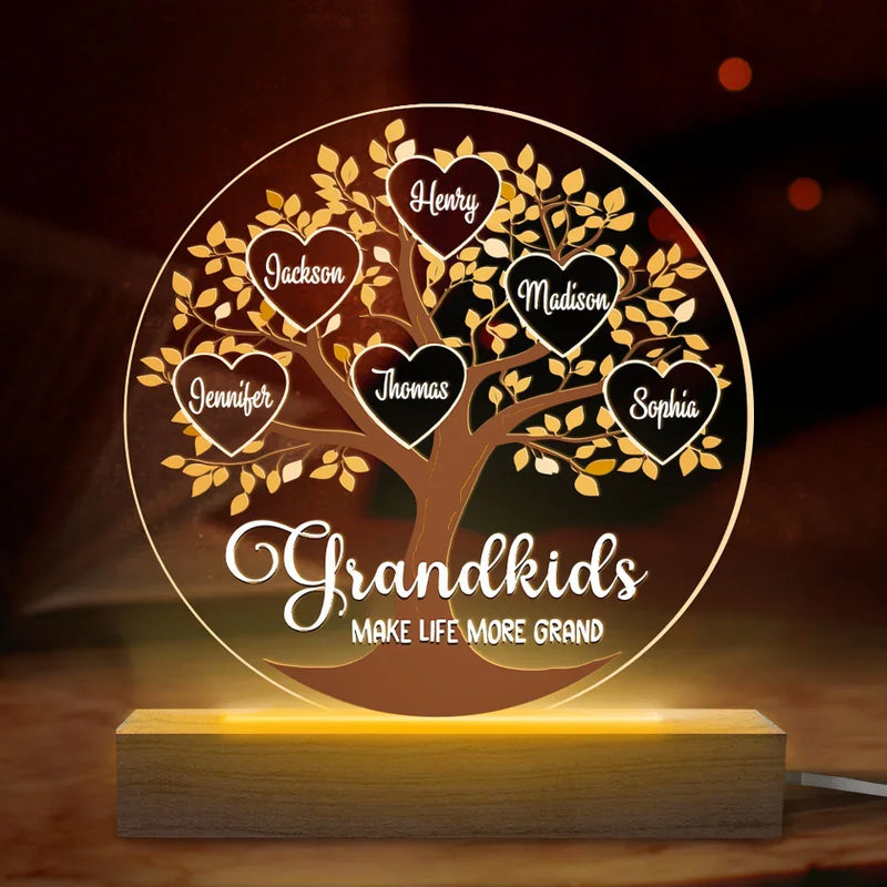 Life Becomes More Joyful And Meaningful With Grandchildren In It - Family  Personalized Custom Shaped 3D LED Light - Gift For Grandma, Grandpa, Grandkid